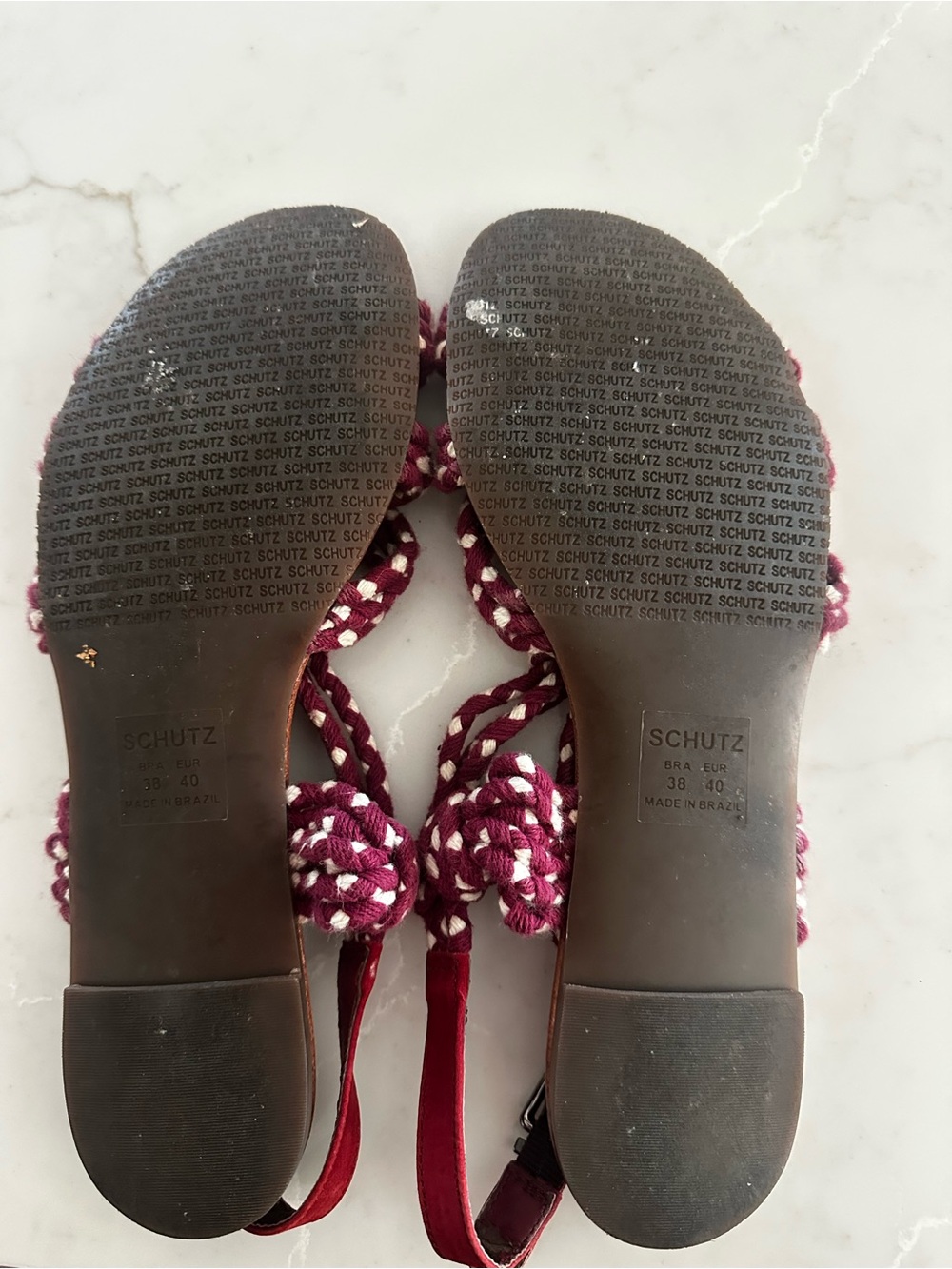 SCHUTZ Berry-Pink Braided Rope Gladiator Sandals - Picture 3 of 3